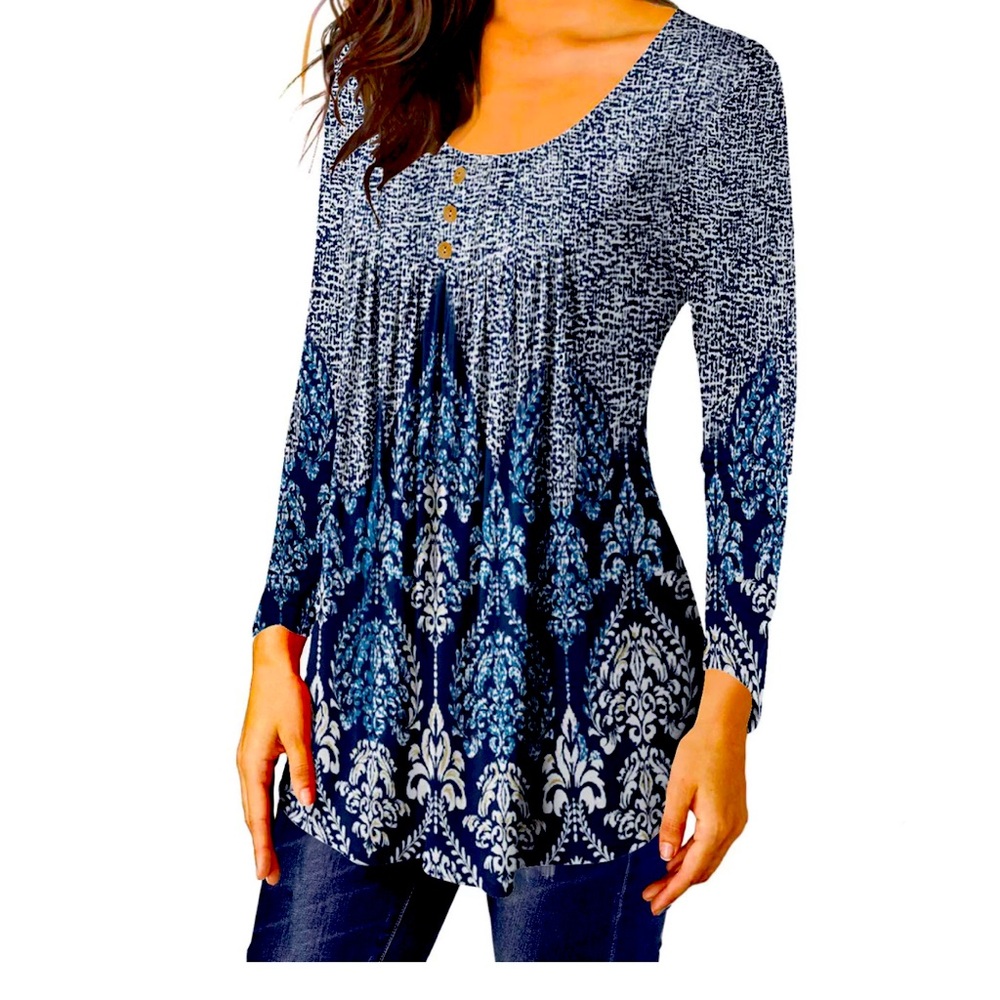 Womens Tops Dressy Casual Flowy Pleated Ruffle Tops Fitted Shirt Size Large